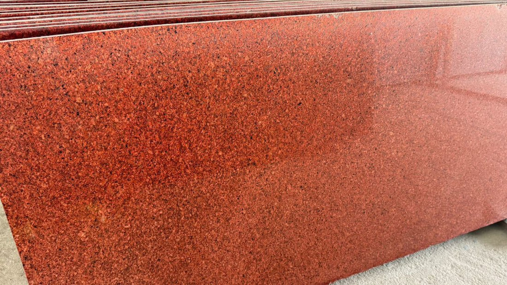 Full view of the Jhansi Red granite slab