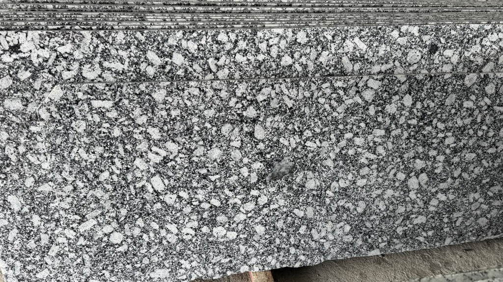 Full view of the P White granite slab